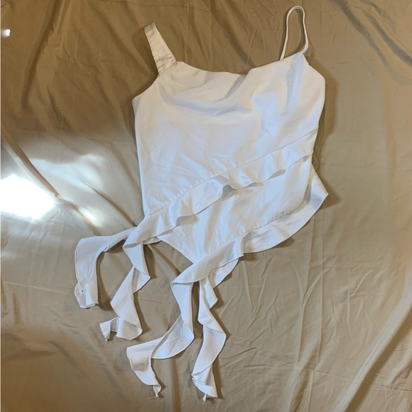 Topshop Ruffle Front Blouse - Picture 2 of 12